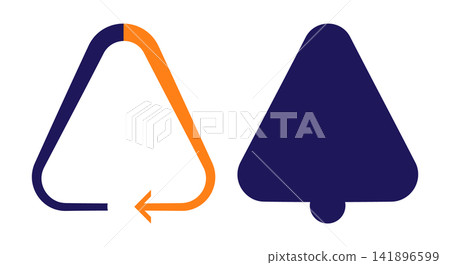 Abstract circular arrow symbol and bell icon vector design with notification Abstract circular arrow symbol and bell icon vector design with notification 141896599