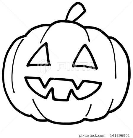 Halloween pumpkin illustration (line art) Halloween pumpkin illustration (line art) 141896901