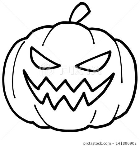 Halloween pumpkin illustration (line art) Halloween pumpkin illustration (line art) 141896902