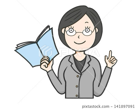 一位女教師正在課堂上向學生授課。 一位女教師正在課堂上向學生授課。 141897091