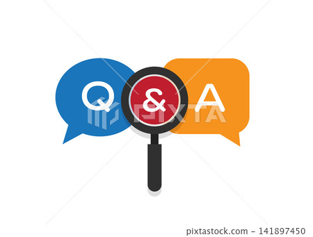 questions and answers graphic with magnifying glass and speech bubbles questions and answers graphic with magnifying glass and speech bubbles 141897450