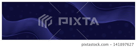 Dark blue background with wavy lines and circles, premium pattern, luxury gradient guilloche curves. Monochrome vector banner, abstract dynamic flowing waves Dark blue background with wavy lines and circles, premium pattern, luxury gradient guilloche curves. Monochrome vector banner, abstract dynamic flowing waves 141897627