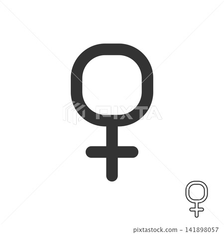 Female Gender Symbol Icon on White Background. Vector illustration Female Gender Symbol Icon on White Background. Vector illustration 141898057