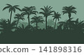 View of tropical palm tree silhouette background. Vector illustration 141898316