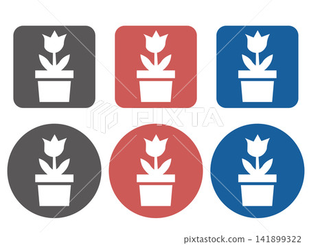 Flowerpot gardening icon set Flowerpot gardening icon set 141899322