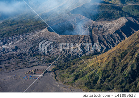 Mt.Bromo crater in Bromo Tengger Semeru National Park located in East Java of Indonesia. Mount Bromo is the most unique volcano in Indonesia's ring of fire. Dominated by Tengger tribes. Mt.Bromo crater in Bromo Tengger Semeru National Park located in East Java of Indonesia. Mount Bromo is the most unique volcano in Indonesia's ring of fire. Dominated by Tengger tribes. 141899628