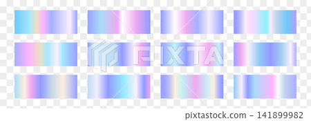 Iridescent gradient swatches. Holographic backgrounds. Pearl colors and smooth surreal backdrops vector set Iridescent gradient swatches. Holographic backgrounds. Pearl colors and smooth surreal backdrops vector set 141899982