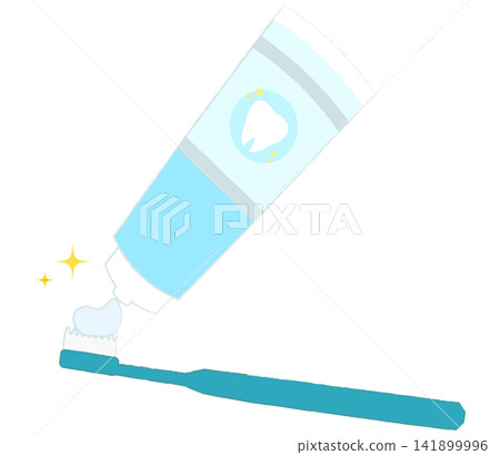 一個簡單的圖示,說明如何將牙膏擠到牙刷上。 一個簡單的圖示,說明如何將牙膏擠到牙刷上。 141899996