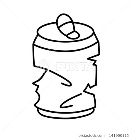 crushed soda can outline icon crushed soda can outline icon 141900115