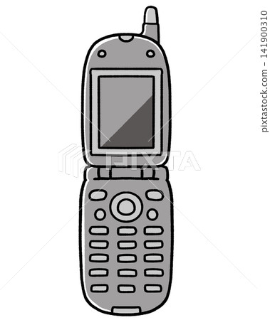 Simple illustration of a flip phone (gray) Simple illustration of a flip phone (gray) 141900310
