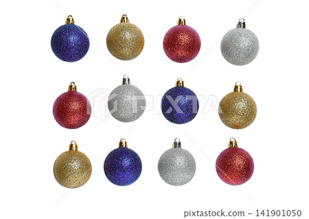 Merry Christmas. Brightly colored ornaments arranged in a festive display, PNG Merry Christmas. Brightly colored ornaments arranged in a festive display, PNG 141901050