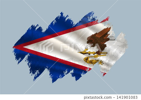 American Samoa flag is depicted with brushstrokes and features textured design elements. American Samoa flag is depicted with brushstrokes and features textured design elements. 141901083