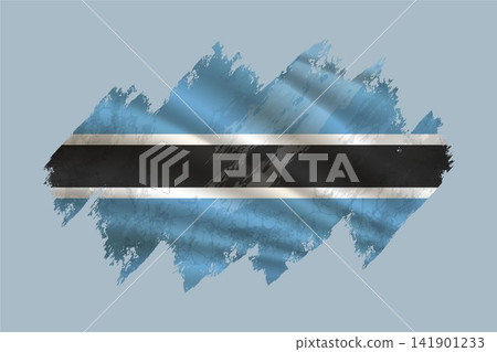 Botswana flag is depicted with brushstrokes and features textured design elements. Botswana flag is depicted with brushstrokes and features textured design elements. 141901233