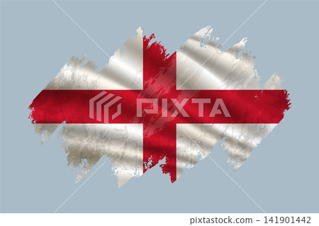 England flag is depicted with brushstrokes and features textured design elements. 141901442