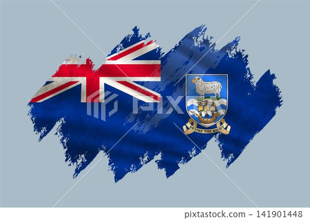 Falkland Islands flag is depicted with brushstrokes and features textured design elements. Falkland Islands flag is depicted with brushstrokes and features textured design elements. 141901448