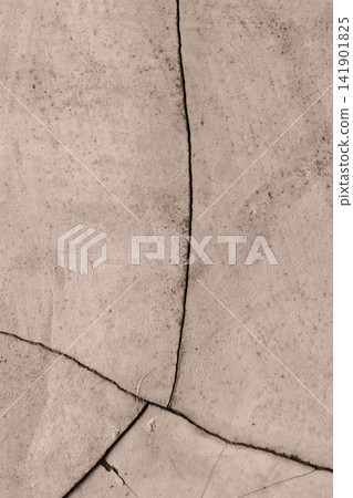 Cracked sepia colored concrete surface texture background 141901825