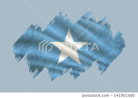 Somalia flag is depicted with brushstrokes and features textured design elements. Somalia flag is depicted with brushstrokes and features textured design elements. 141901980