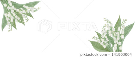 鈴蘭邊框水彩插畫 鈴蘭邊框水彩插畫 141903004
