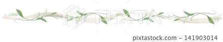 Watercolor illustration of lily of the valley and ribbon frame Watercolor illustration of lily of the valley and ribbon frame 141903014