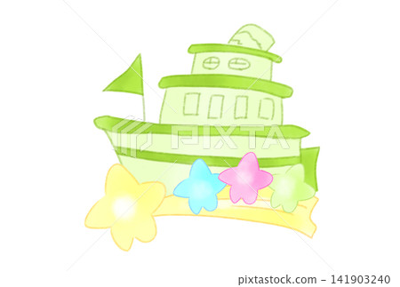 A passenger ship floating on a sea of stars 141903240