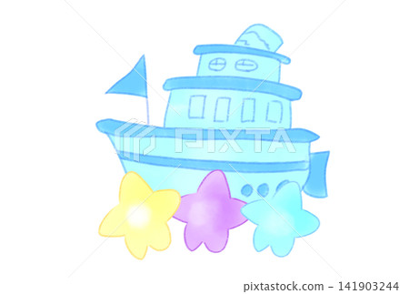 A passenger ship floating on a sea of stars A passenger ship floating on a sea of stars 141903244