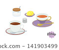 A nostalgic coffee shop menu: Hot drink set 141903499