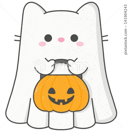 Cute Cat Trick or Treating for Halloween Cute Cat Trick or Treating for Halloween 141904243