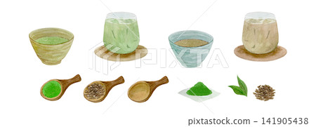 抹茶和焙茶套裝 141905438