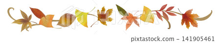 水彩畫框,描繪了落秋葉的景象。 水彩畫框,描繪了落秋葉的景象。 141905461