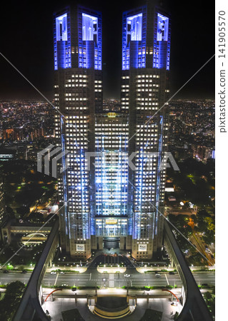 April 24 2026 Tokyo Metropolitan Government Building Night Light Projection 141905570