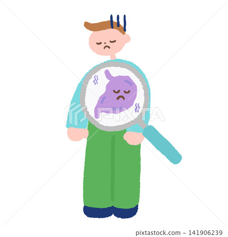 胃部不適的示意圖 胃部不適的示意圖 141906239