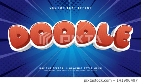 Doodle 3D editable vector text effect Template Doodle 3D editable vector text effect Template 141906497