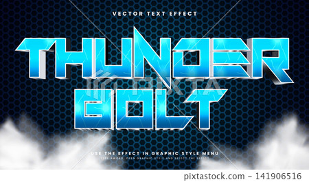 Thunder Bolt 3D editable text effect template Thunder Bolt 3D editable text effect template 141906516