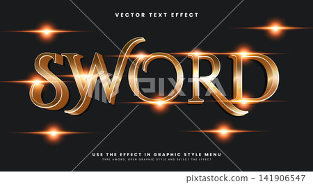 Sword editable text effect template 141906547