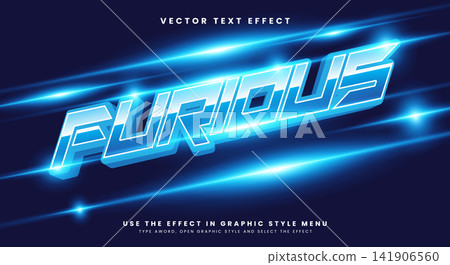 Furious blue Neon Style 3D editable Text Effect Furious blue Neon Style 3D editable Text Effect 141906560