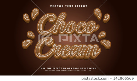 Choco Cream 3d editable text effect template 141906569