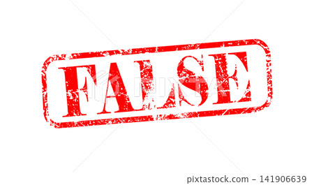 False stamp icon with grunge rubber for incorrect information False stamp icon with grunge rubber for incorrect information 141906639