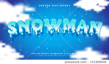 Snowman 3D editable text effect template Snowman 3D editable text effect template 141906646
