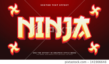 Ninja 3D editable text effect template 141906648