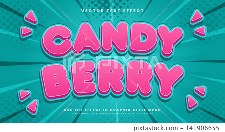 Candy Berry 3d editable text effect Template Candy Berry 3d editable text effect Template 141906655