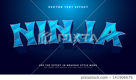 Ninja 3d editable text effect Template Ninja 3d editable text effect Template 141906676