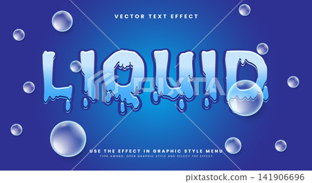 Liquid 3D editable text effect template Liquid 3D editable text effect template 141906696