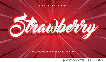 Strawberry 3D editable text effect template 141906877