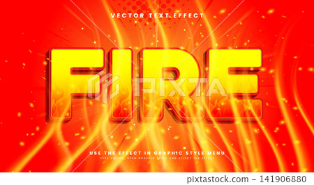 Fire 3D editable text effect template Fire 3D editable text effect template 141906880