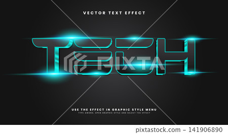 Tech futuristic Style 3D editable text effect Tech futuristic Style 3D editable text effect 141906890