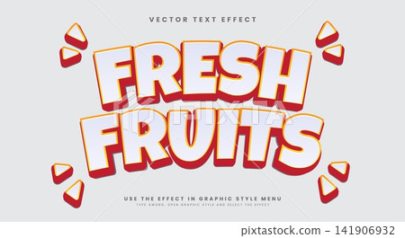 Fresh fruits white orange Style 3d editable text effect Fresh fruits white orange Style 3d editable text effect 141906932