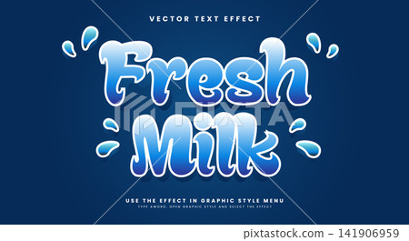 Fresh Milk 3d editable text effect Template Fresh Milk 3d editable text effect Template 141906959
