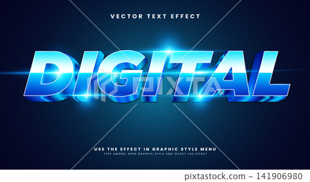 Digital Neon Style 3d editable text effect template Digital Neon Style 3d editable text effect template 141906980