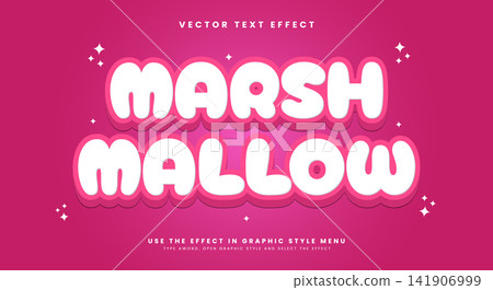 Cartoon Pink Style Marsh Mallow 3d editable Text Effect 141906999