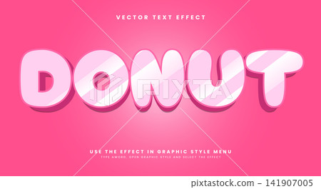 Donut 3d editable text effect Template Donut 3d editable text effect Template 141907005